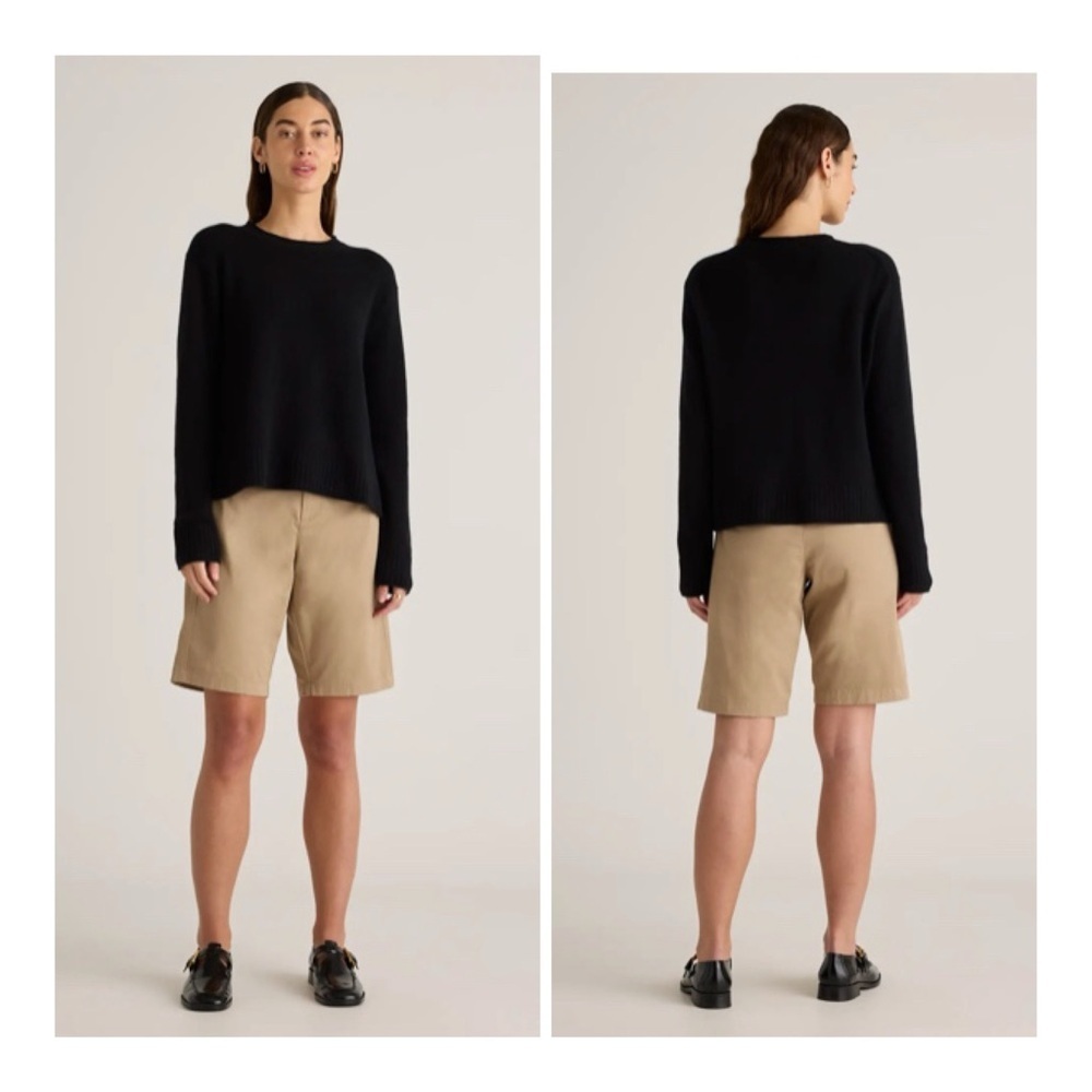 NEW Quince Women's Size 16 Organic‎ Cotton Chino Light Kahki Bermuda Shorts